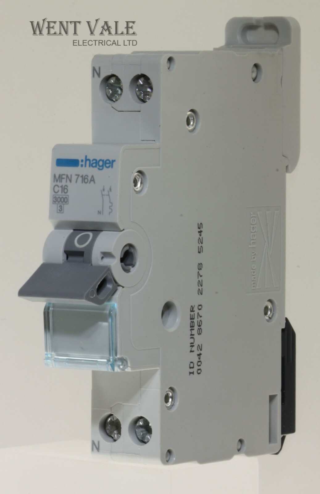 Hager MFN716A-431846 - 16a Type C Single Pole plus Neutral MCB Unused