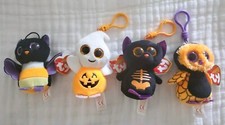 Ty Halloweenie Beanies Radar, Pumpkie, Fangs, Screech Owl Clip