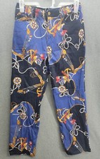 Womens Lauren Ralph Lauren Anchor Yacht Boating Sailor Printed Pants Size 12