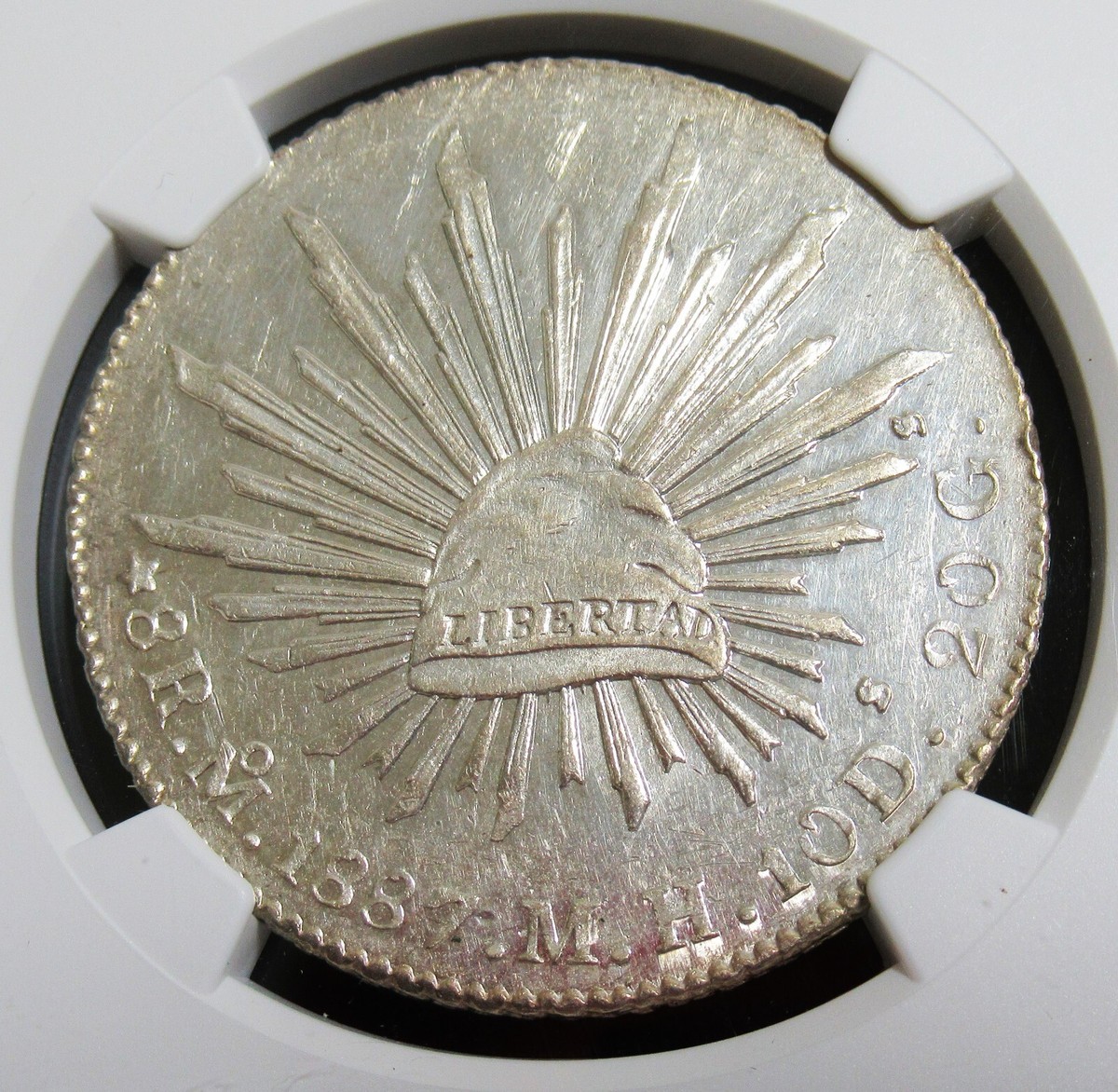 Mexico: Republic 8 Reales 1887 Mo-MH MS61 NGC, Mexico City mint