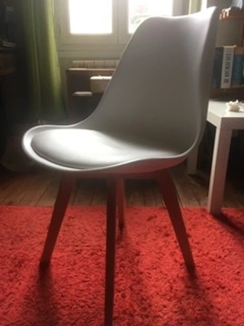 Lot De 3 Chaises IKEA Vulmar Rouges - Bois Et Inox - Cuisine Ou Salon