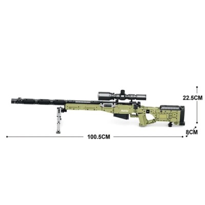 1336PCS AWM Sniper Rifle Model Building Blocks Military Set