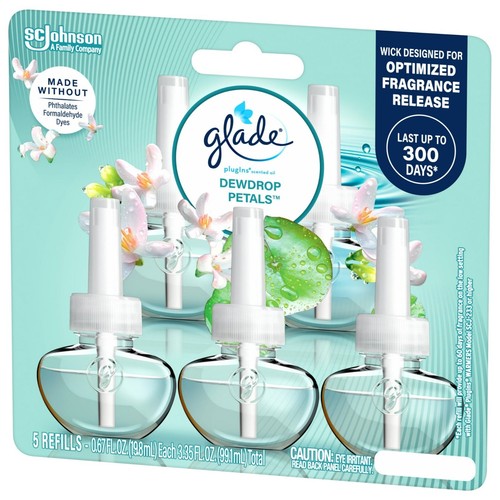 Glade PlugIns Nachfüllpack Lufterfrischer, Tautropfen Blütenblätter, 1,34 oz, 5 Stück - Bild 9 von 10