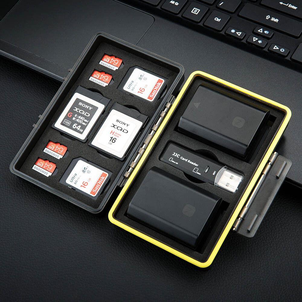 Camera Battery + SD MSD XQD Card Case fr Canon LP-E6 Nikon