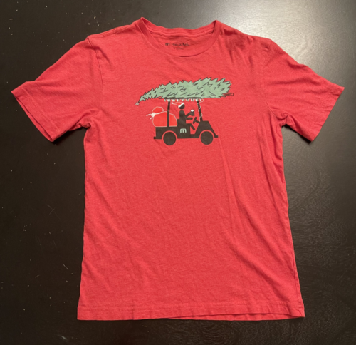 Travis Mathew Red Christmas Holiday Golf Cart Graphic T-Shirt, Size: Small - Picture 1 of 5