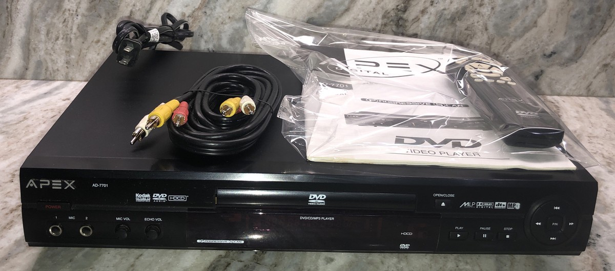 Apex AD-7701 DVD Video Player W Progressive Scan W Remote & Cords