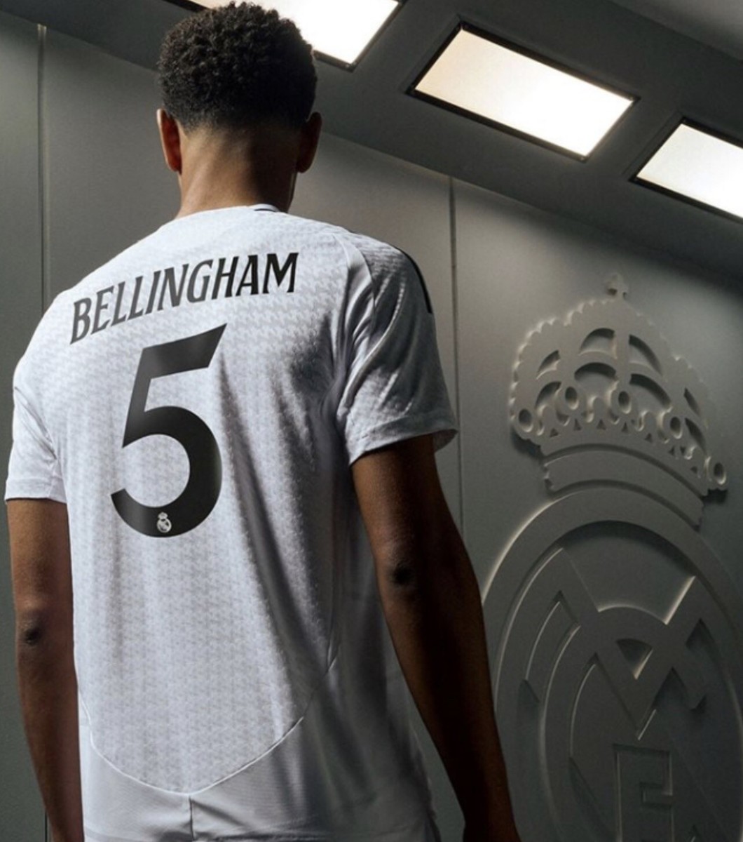 Real Madrid BELLINGHAM #5 name print and number + UCL patch 2024