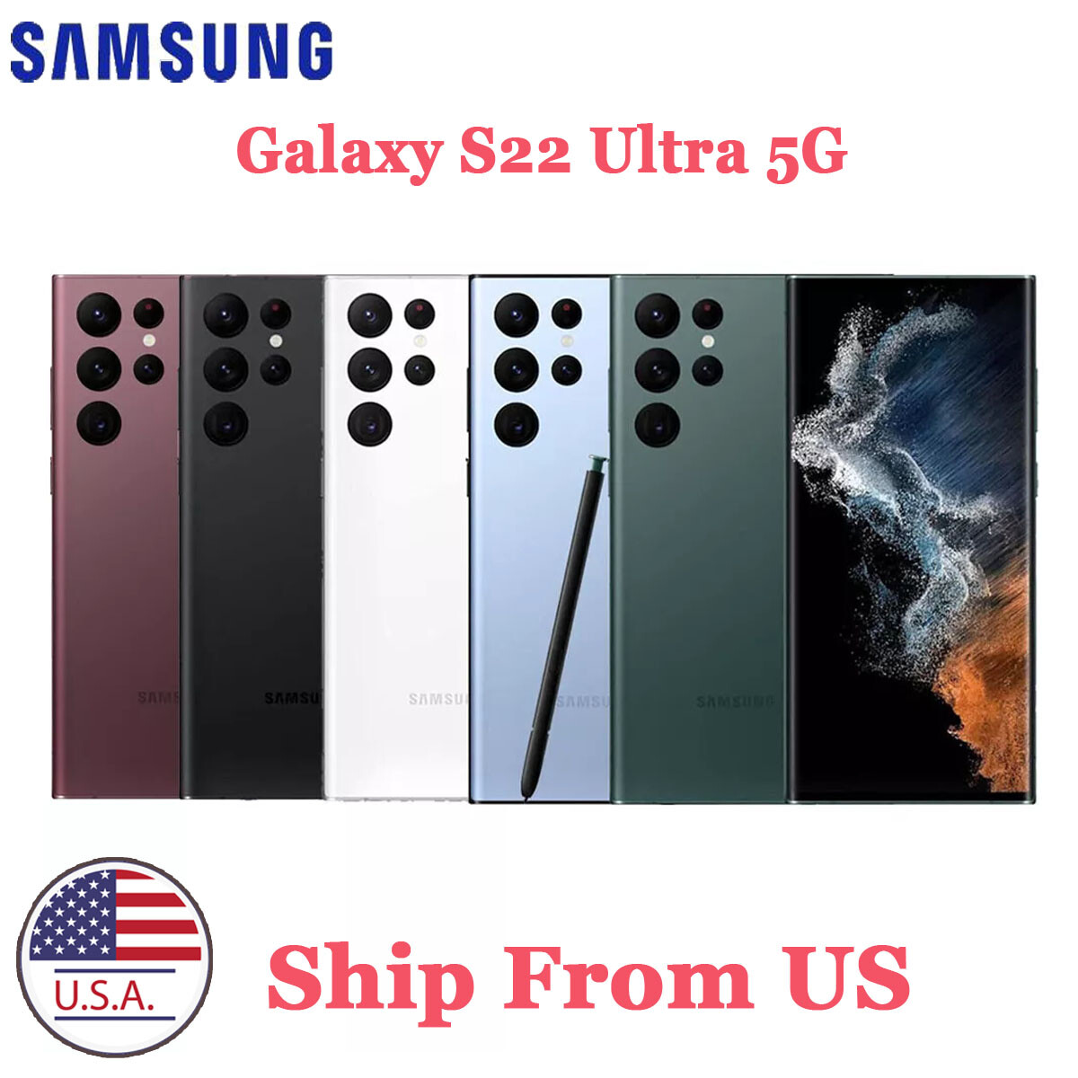 New Samsung Galaxy S22 Ultra 5G S908U 128GB Unlocked Verizon AT&T