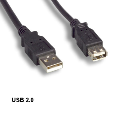 Kentek Black 10' USB 2.0 Type A Extension Cable 480Mbps Sync Charge Connect Data