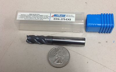 solid carbide 4 flute mold milling end mill cnc mill shop cutting tool 3/8 inch