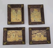 Set Of Four 19th Century Chinoiserie Lacquered Playing Card Trays