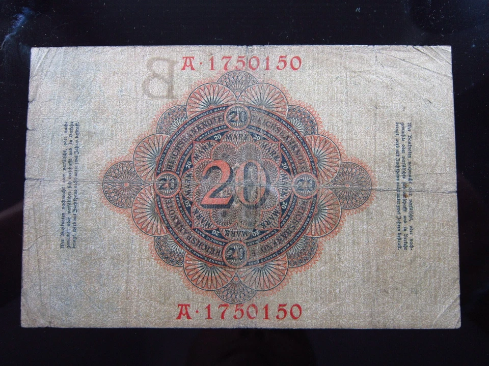 Germany 20 Mark 1906 P25 h0150 Reichsbanknote Deutschland Banknote Money - Image 2 of 2