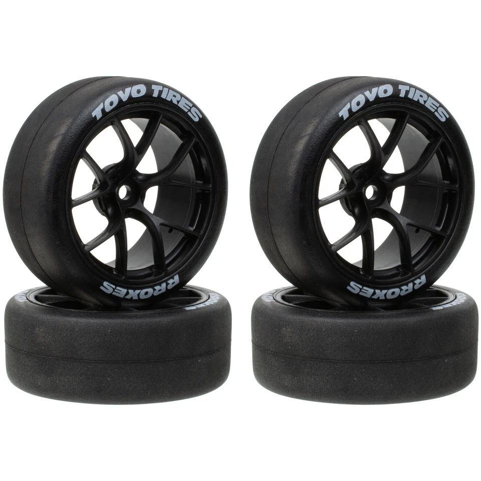 RC Car Wheel Rims & Rubber Tire for Traxxas 4-Tec 2.0 Tamiya TT-01 TT-02 Kyosho - Image 4 of 4