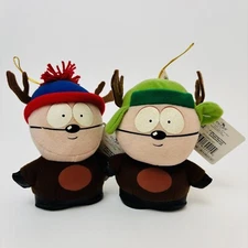 Vintage Kurt Adler South Park Stan & Kyle Holiday Ornament Comedy Central Plush