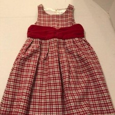 2007 Gymboree Lined Gorgeous Holiday Plaid Dress with Sash EUC   Size 6