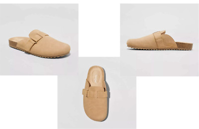 Girls Youth Size 1 Cognac brown Clogs Slip-On Non-marking Cushioned Cat & Jack