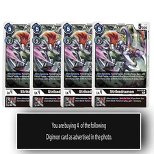 Strikedramon EX2-032 C Common Black Digimion TCG Card Playset