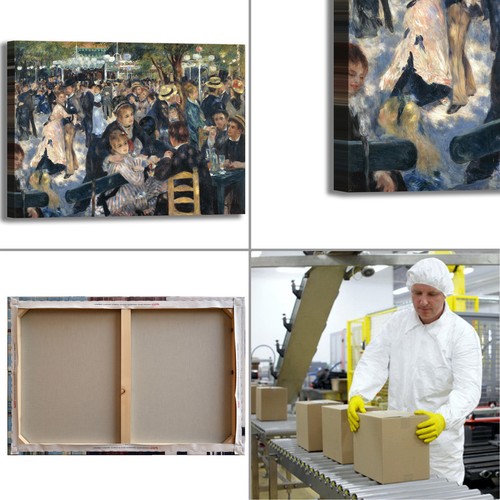 Renoir moulin de la Galette Bild Druck Leinwand Gemälde Rahmen Wohnkultur - Bild 3 von 4