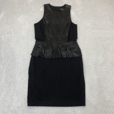 Armani Exchange AX Dress UK10 Black Leather Designer Smart Formal