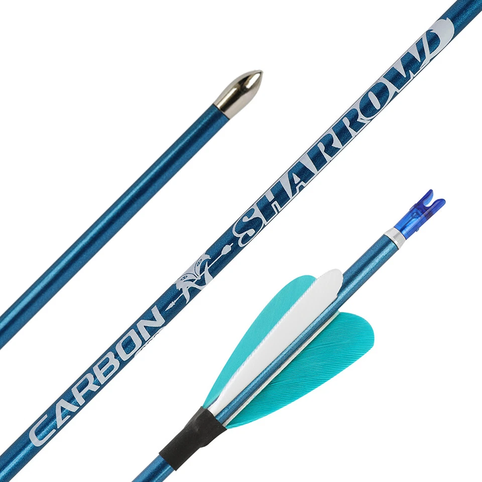 Archery Carbon Arrows SP400-1000 Turkey Feather ID4.2 Recurve CompoundBow Target - Image 3 of 4