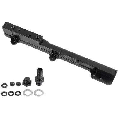 Aluminum High Flow Fuel Rail Kit for B-Series Motor Civic SI B16 B18 Black