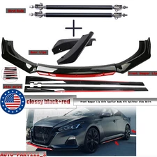 For Nissan Altima Front Bumper Lip Chin Spoiler Body Kit Splitter Side Skirt