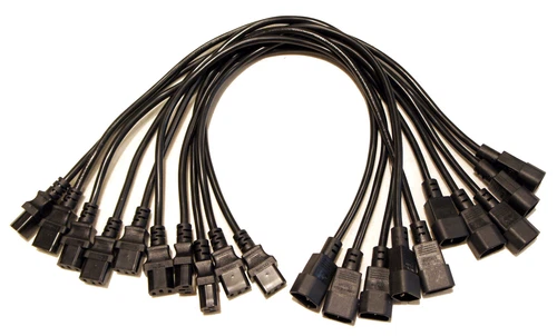 Lot of (10) 2' foot IEC 320 NEMA C13 C14 10A 18AWG PDU to CPU AC Power Cords