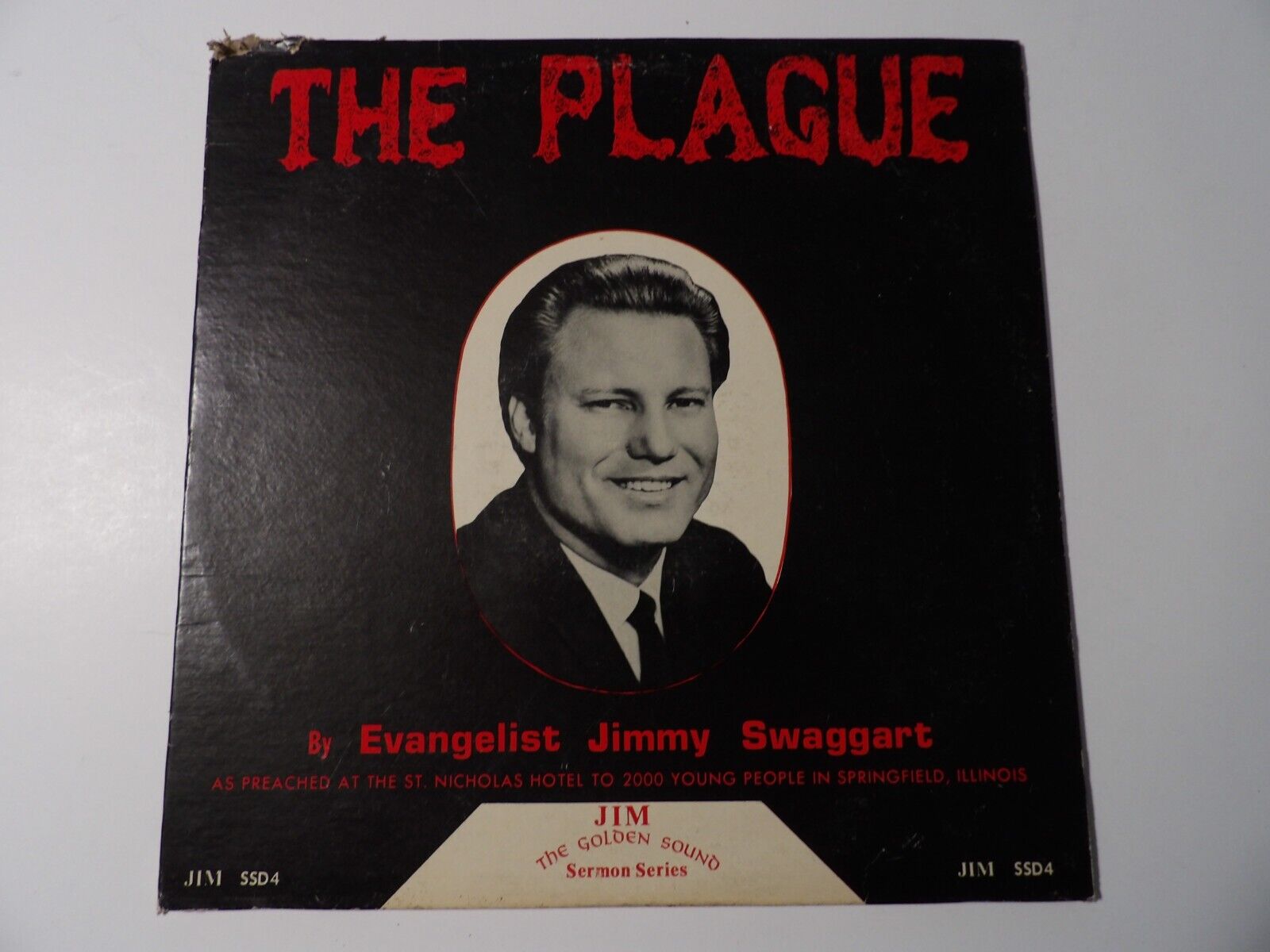 Jimmy Swaggart The Plague 12" LP Vinyl Jim Records SSD4 Sermon