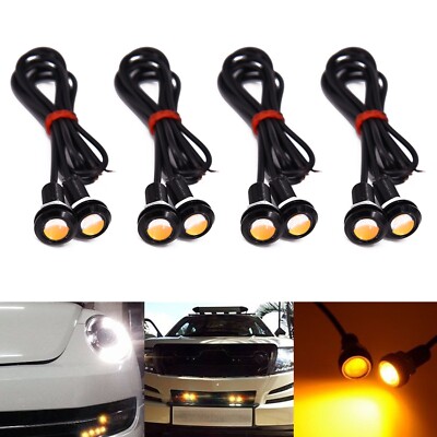Neu Tagfahrzeit Rückwärtsfahrt Auge 18 mm Signalleuchte Adler 9 W LED gelb Auto Drl