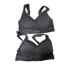 Sports Bra 2-Pack Padded Breathable Yoga Gym Workout Black
