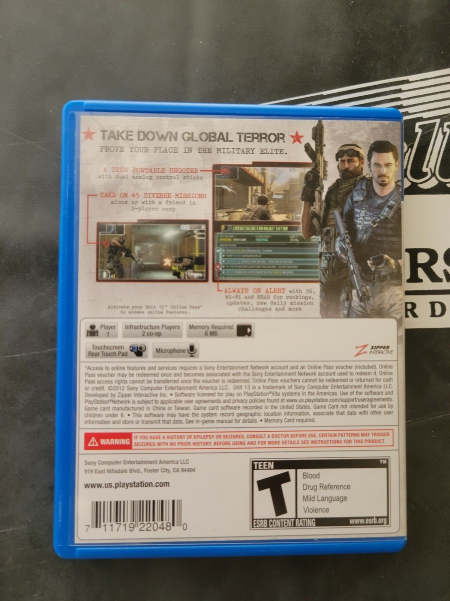 Unit 13 PlayStation Vita Complete PS Vita Complete CIB with