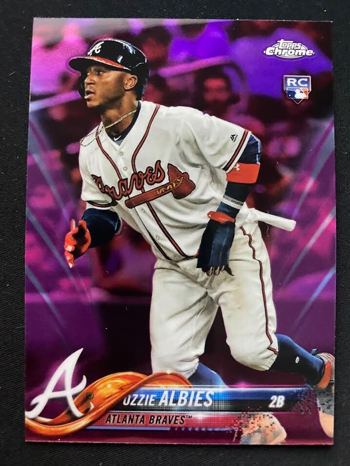 2018 Topps Chrome Ozzie Albies Refractor Pink #72