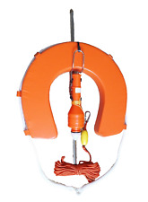 Orange Man Overboard Rescue Package Horseshoe Life Buoy + Mount + MOB Lamp &Line