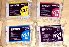 4pk Genuine Epson 127 Black  Color Ink NX625 WF7010 WF7510 WF7520 WF3520 WF3540