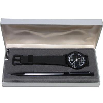 Pentel Clicroller Rollerball Pen and Watch Gift Set - Clic Roller - Black/White