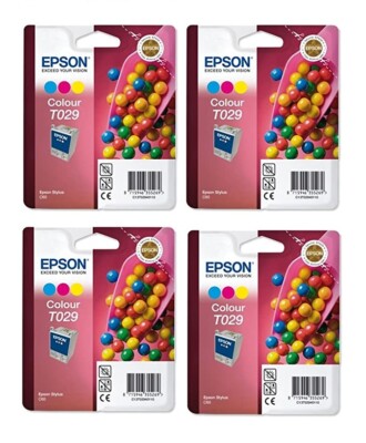 4 x Original Epson T029 color Stylus Color C60 - o.V. 
