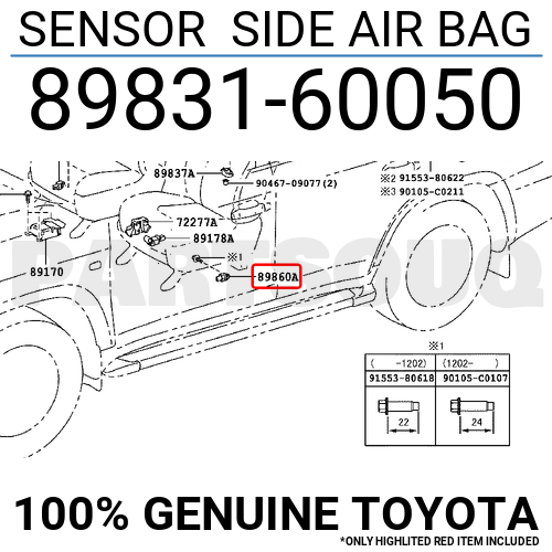 8983160050 Genuine Toyota SENSOR SIDE SAFETY DEVICE 89831-60050 | eBay