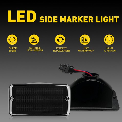 For Mazda Miata MX-5 2016-UP Smoked Lens Front Rear LED Side Marker Light 2set - Picture 5 of 11