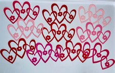 10 INTERTWINED HEARTS cardstock paper die cut embellishments
