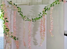 7.2 Feet HANGING PINK WISTERIA / DOGWOOD GARLAND VINES~ New in Package      (tk)