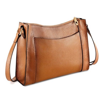 Kattee Genuine Leather Purses and Handbags for Women Crossbody Small, Brown