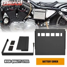 Battery Cover Kit Black Slotted For Harley Sportster XLH 883 XLH 1200 1991-1997 