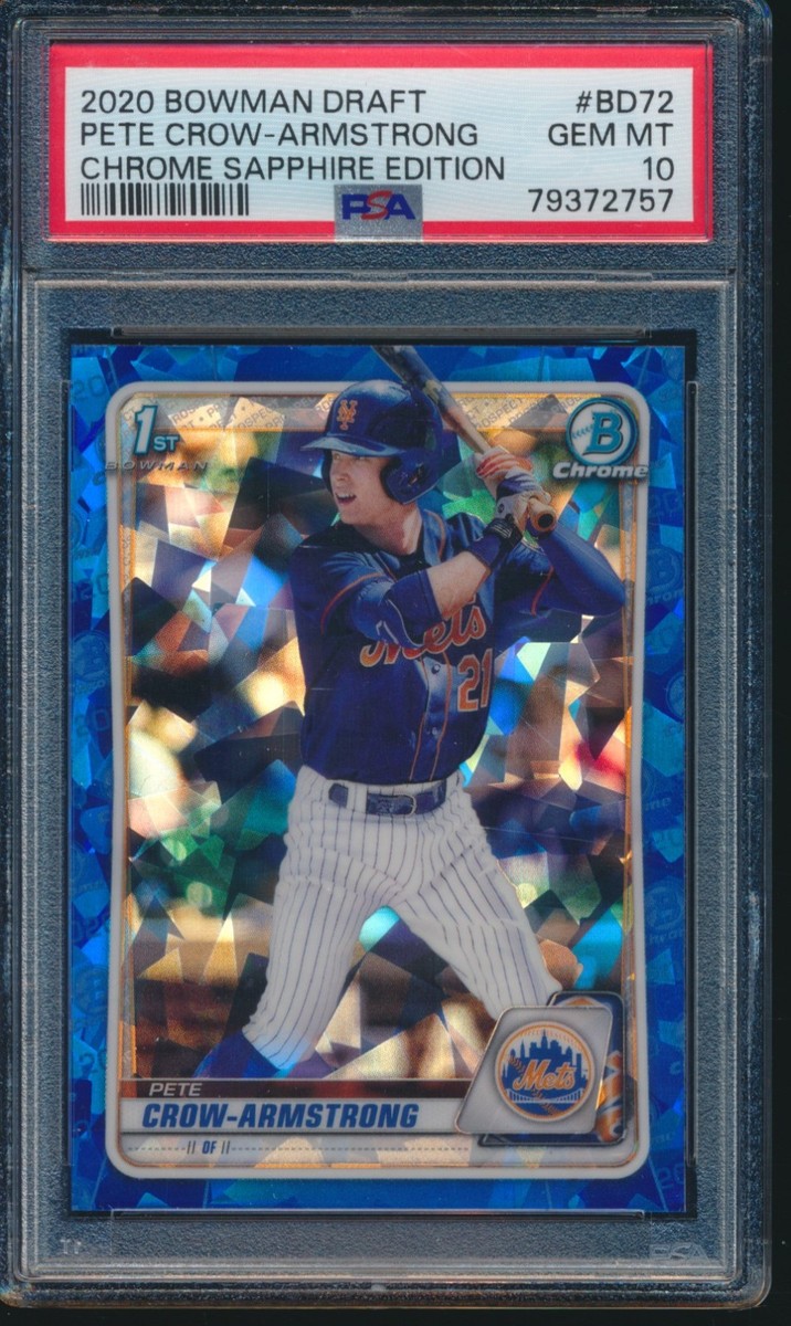 PSA 10 PETE CROW-ARMSTRONG 1st 2020 Bowman Chrome Sapphire