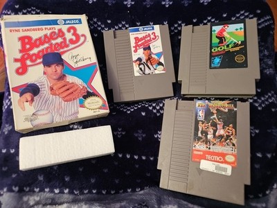 3 Ninetendo Sports Games - Bases Loaded 3, Golf, & Tecmo NBA Basketball