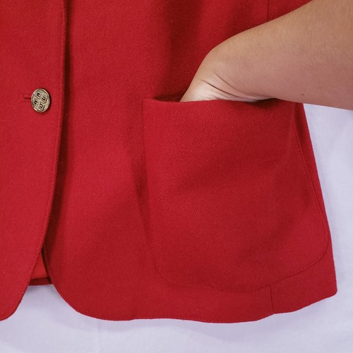 J. Celeste Ltd. Red 100% Wool Formal Suit Jacket Blazer Size 10 - Picture 9 of 22