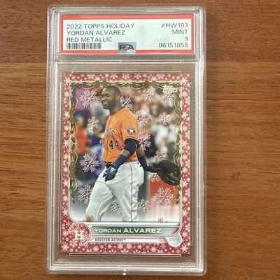2022 Topps Holiday Mega Box Red Metallic 68/99 Yordan Alvarez #HW183 1a7g