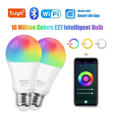 Tuya Smart WiFi LED Light Bulbs 15W Alexa LED Lamp RGB, Assisatnt Voice Control
