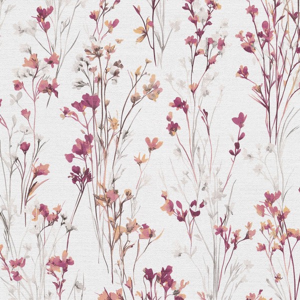 Vliestapete 1056122 Grau Lila Weiß Blumen Floral Forest Dreams Erismann-image
