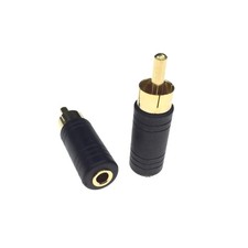 2Pcs 1/8" Mono F Jack to RCA M Plug Adapter Cable Converter Connector R Gilding