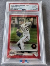 Shosei Togo #'d 5/5 - PSA 10 Gem - Red Refractor - 2022 Topps Chrome NPB - Pop 1